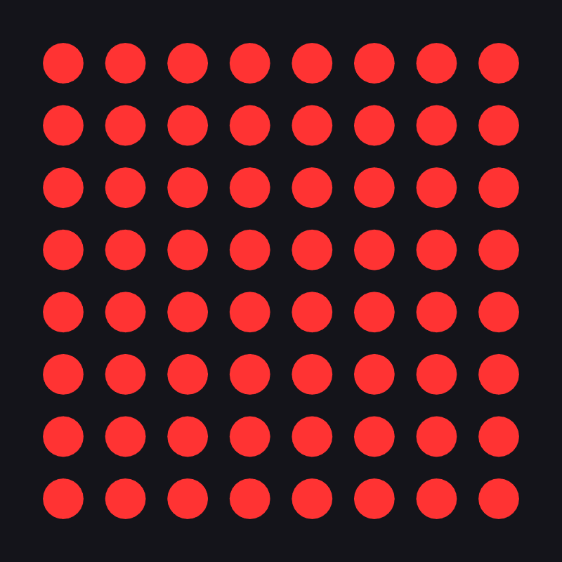 The same grid in red, the second cue
