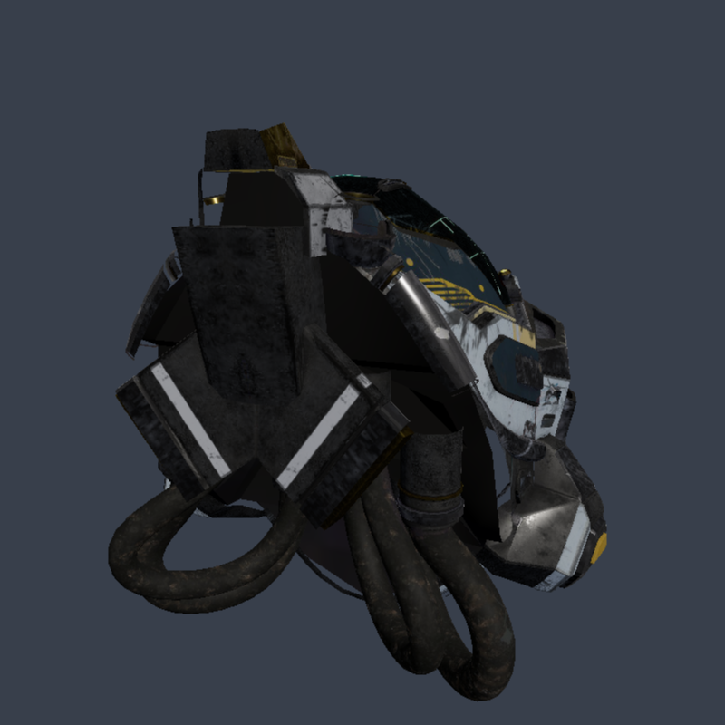 The same helmet before this fix: textured, but rotated face-down with the visor hidden
