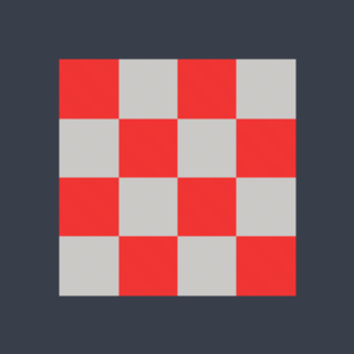 A quad with UVs spanning twice the texture: the checker tiles crisply, four columns of alternating cells