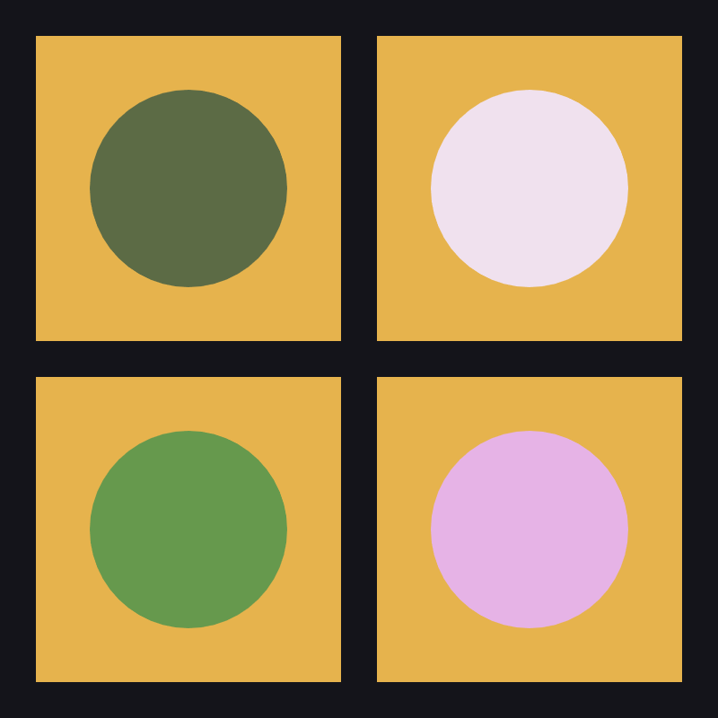 Four quadrants showing Multiply, Screen, Darken and Lighten applied to a
circle over a base rectangle